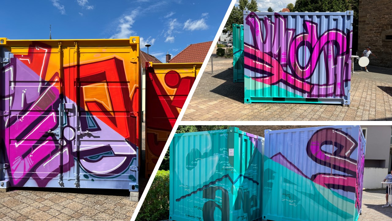 Graffiti in Waldangelloch - Kunst am Container