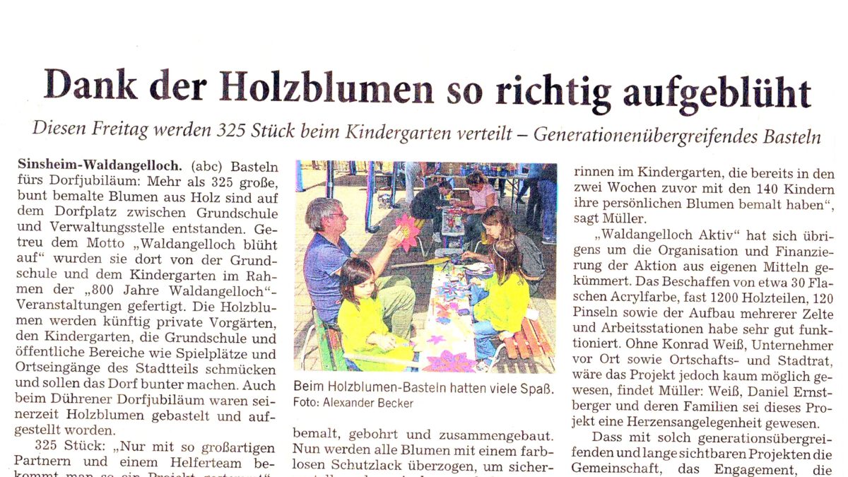 Rhein-Neckar-Zeitung - Artikel 23.05.2025 Waldangelloch blüht auf.