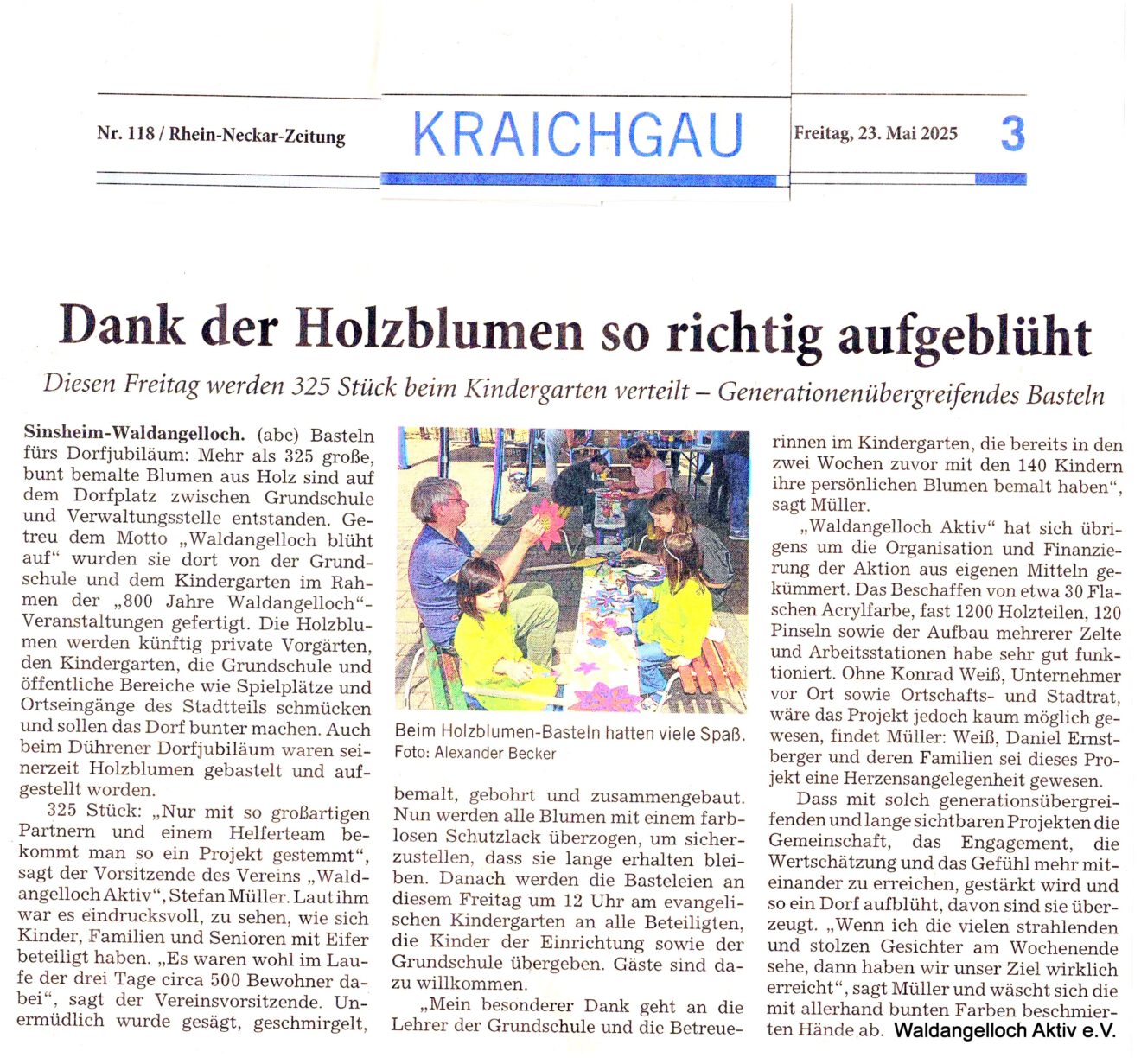 Rhein-Neckar-Zeitung - Artikel 23.05.2025 Waldangelloch blüht auf.