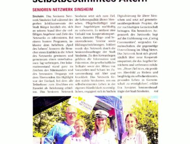 BAZ Engagemenet für ein selbstbestimmtes Altern