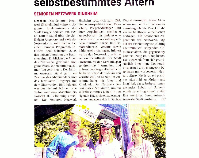 BAZ Engagemenet für ein selbstbestimmtes Altern